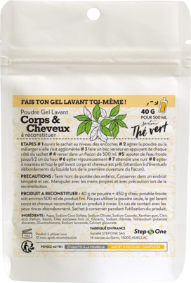 Sie sehen eine Packung 2in1 Shampoo & Duschgel Pulver Grüner Tee StepOne, Produktbild: 01 2in1 Shampoo & Duschgel Pulver Grüner Tee StepOne, A-Nr.: 5668458 - 01