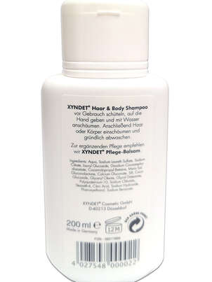 Sie sehen eine Packung XYNDET® Haar & Body Shampoo, Produktbild: 01 XYNDET® Haar & Body Shampoo, A-Nr.: 2418034 - 01