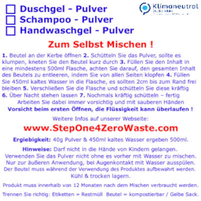 Sie sehen eine Packung Shampoo Pulver Feines & Trockenes Haar StepOne, Produktbild: 02 Shampoo Pulver Feines & Trockenes Haar StepOne, A-Nr.: 5447007 - 02