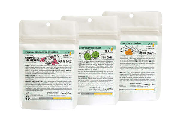 Sie sehen eine Packung Duschgel Pulver Frozen Kiwi StepOne, Produktbild: 02 Duschgel Pulver Frozen Kiwi StepOne, A-Nr.: 5454220 - 02