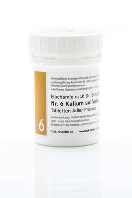 Sie sehen eine Packung Schüßler Salz Adler Nr. 6 D6 Tabletten, Produktbild: 01 Schüßler Salz Adler Nr. 6 D6 Tabletten, A-Nr.: 2262170 - 01