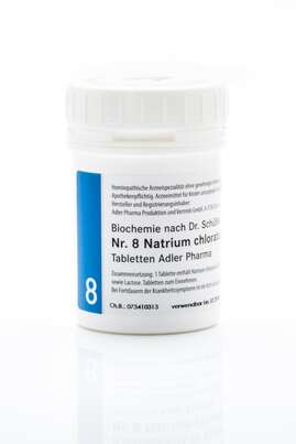 Sie sehen eine Packung Schüßler Salz Adler Nr. 8 D6 Tabletten, Produktbild: 01 Schüßler Salz Adler Nr. 8 D6 Tabletten, A-Nr.: 2262460 - 01