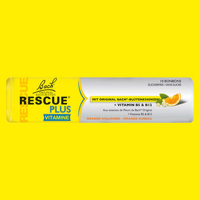 Sie sehen eine Packung RESCUE® Plus Bonbons, Produktbild: 02 RESCUE® Plus Bonbons, A-Nr.: 5323239 - 02
