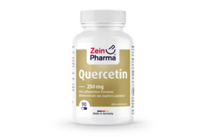 Sie sehen eine Packung Zeinpharma Quercetin 250 mg Kapseln, Produktbild: 01 Zeinpharma Quercetin 250 mg Kapseln, A-Nr.: 3874610 - 01