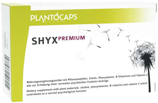 Sie sehen eine Packung plantoCAPS shyX PREMIUM Kapseln, Produktbild: 01 plantoCAPS shyX PREMIUM Kapseln, A-Nr.: 4560405 - 01