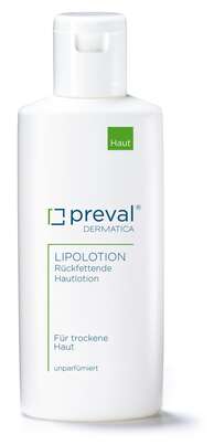 Sie sehen eine Packung preval Lipolotion Hautpflegeemulsion, Produktbild: 01 preval Lipolotion Hautpflegeemulsion, A-Nr.: 1753121 - 01