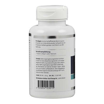 Sie sehen eine Packung Supplementa Pro Digest Kapseln, Produktbild: 03 Supplementa Pro Digest Kapseln, A-Nr.: 5596523 - 03