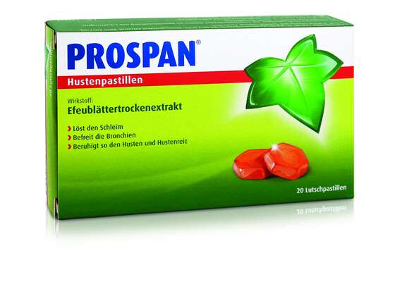 Sie sehen eine Packung Prospan® Hustenpastillen, Produktbild: 01 Prospan® Hustenpastillen, A-Nr.: 3777982 - 01