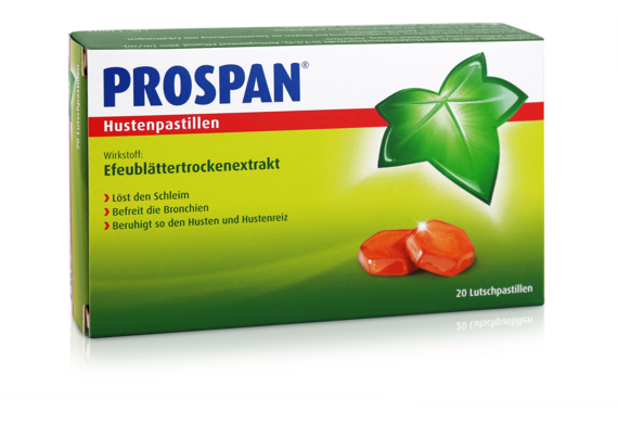 Sie sehen eine Packung Prospan® Hustenpastillen, Produktbild: 02 Prospan® Hustenpastillen, A-Nr.: 3777982 - 02