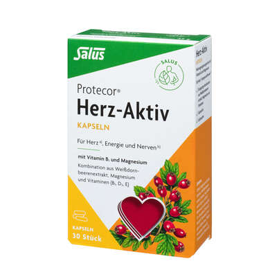 Sie sehen eine Packung Protecor® Herz-Aktiv Kapseln, Produktbild: 01 Protecor® Herz-Aktiv Kapseln, A-Nr.: 4316651 - 01