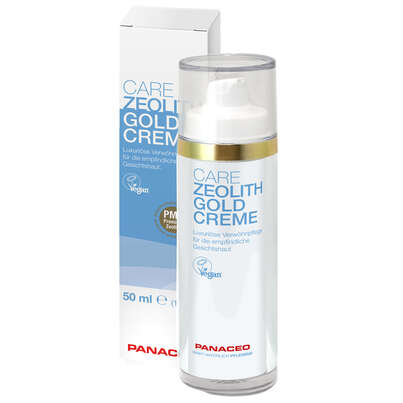 Sie sehen eine Packung PANACEO CARE Zeolith-Goldcreme, Produktbild: 01 PANACEO CARE Zeolith-Goldcreme, A-Nr.: 5458583 - 01
