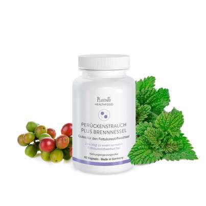 Sie sehen eine Packung Perückenstrauch plus Brennnessel Kapseln, Produktbild: 01 Perückenstrauch plus Brennnessel Kapseln, A-Nr.: 4488760 - 01