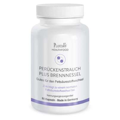 Sie sehen eine Packung Perückenstrauch plus Brennnessel Kapseln, Produktbild: 03 Perückenstrauch plus Brennnessel Kapseln, A-Nr.: 4488760 - 03