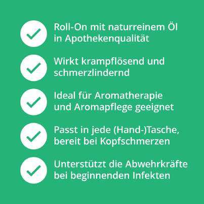 Sie sehen eine Packung Pfefferminzöl Roll-On, Produktbild: 04 Pfefferminzöl Roll-On, A-Nr.: 5713288 - 04