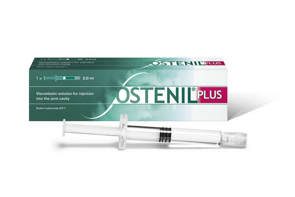 Sie sehen eine Packung Ostenil Plus 40mg/2ml Fertigspritze 1 Stk., Produktbild: 01 Ostenil Plus 40mg/2ml Fertigspritze 1 Stk., A-Nr.: 5205250 - 01