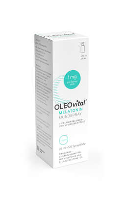 Sie sehen eine Packung OLEOvital® Melatonin Mundspray, Produktbild: 02 OLEOvital® Melatonin Mundspray, A-Nr.: 5338057 - 02