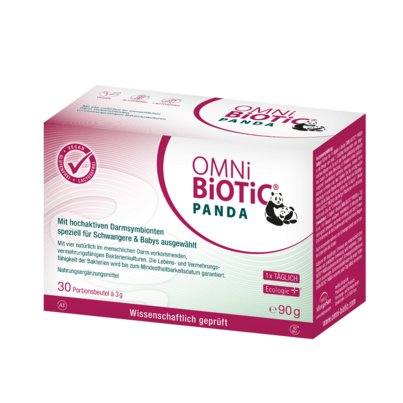 Sie sehen eine Packung OMNi-BiOTiC® PANDA, 30 Sachets a 3g, Produktbild: 01 OMNi-BiOTiC® PANDA, 30 Sachets a 3g, A-Nr.: 3735682 - 01