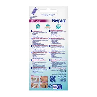 Sie sehen eine Packung Nexcare™ Steri-Strip™ Wundverschlussstreifen, braun, 6 mm x 75 mm 6/Packung, Produktbild: 02 Nexcare™ Steri-Strip™ Wundverschlussstreifen, braun, 6 mm x 75 mm 6/Packung, A-Nr.: 5738029 - 02