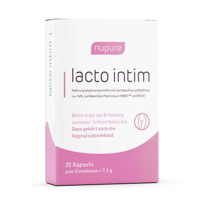 Sie sehen eine Packung Lacto Intim oral Probiotikum bei bakterieller Vaginose, Produktbild: 02 Lacto Intim oral Probiotikum bei bakterieller Vaginose, A-Nr.: 5778572 - 02