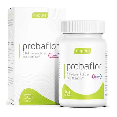 Sie sehen eine Packung Nupure probaflor junior Kinder Probiotikum Pulver, Produktbild: 03 Nupure probaflor junior Kinder Probiotikum Pulver, A-Nr.: 5778945 - 03