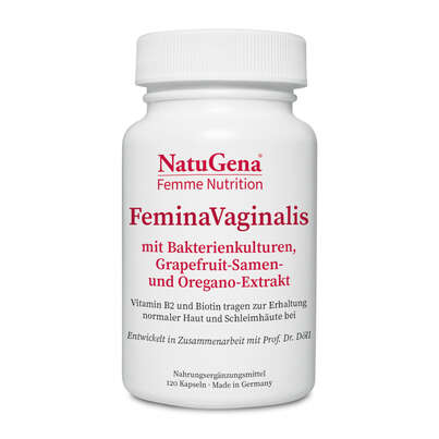 Sie sehen eine Packung NatuGena FeminaVaginalis Kapseln, Produktbild: 01 NatuGena FeminaVaginalis Kapseln, A-Nr.: 5719575 - 01