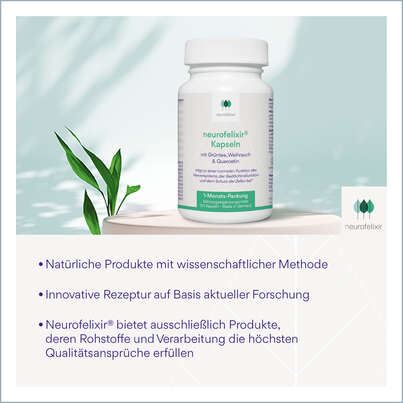 Sie sehen eine Packung neurofelixir Kapseln, Produktbild: 07 neurofelixir Kapseln, A-Nr.: 5699476 - 07