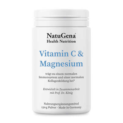 Sie sehen eine Packung NatuGena Vitamin C + Magnesium Pulver, Produktbild: 01 NatuGena Vitamin C + Magnesium Pulver, A-Nr.: 5404311 - 01