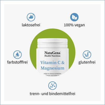 Sie sehen eine Packung NatuGena Vitamin C + Magnesium Pulver, Produktbild: 02 NatuGena Vitamin C + Magnesium Pulver, A-Nr.: 5404311 - 02