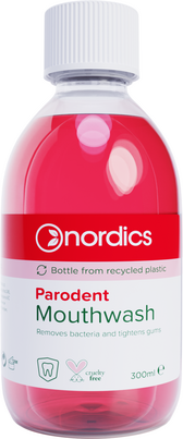 Sie sehen eine Packung Nordics Mundwasser Anti Parodontose - extra Frisch, Produktbild: 01 Nordics Mundwasser Anti Parodontose - extra Frisch, A-Nr.: 5666809 - 01