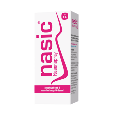 Sie sehen eine Packung nasic® Nasenspray, Produktbild: 01 nasic® Nasenspray, A-Nr.: 3518714 - 01