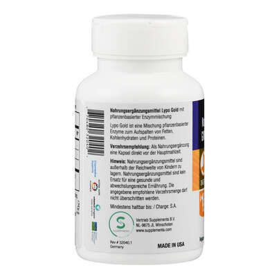 Sie sehen eine Packung Supplementa Lypo Gold Kapseln, Produktbild: 03 Supplementa Lypo Gold Kapseln, A-Nr.: 5395629 - 03