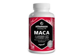 Vitamaze Maca 10:1 hochdosiert +L-Arginin u. OPC u. Vitamine vegan, A-Nr.: 5179417 - 01