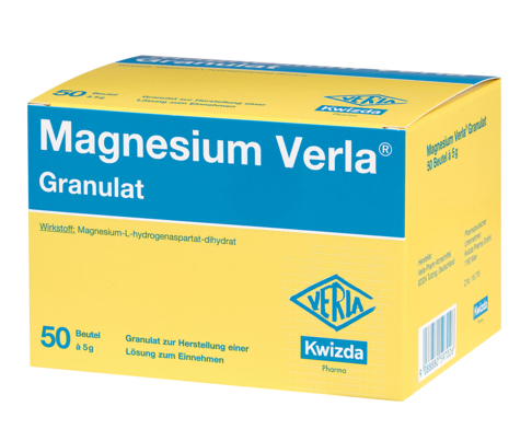 Sie sehen eine Packung Magnesium Verla Granulat, Produktbild: 01 Magnesium Verla Granulat, A-Nr.: 0597021 - 01