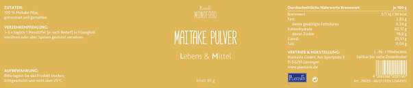 Sie sehen eine Packung Maitake Pulver 80g, Produktbild: 03 Maitake Pulver 80g, A-Nr.: 4593528 - 03