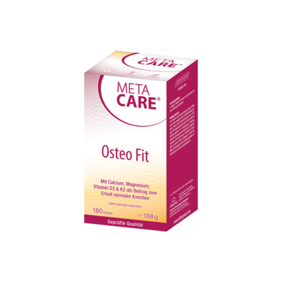 Sie sehen eine Packung META-CARE® Osteo Fit, 180 Kapseln, Produktbild: 01 META-CARE® Osteo Fit, 180 Kapseln, A-Nr.: 5246786 - 01