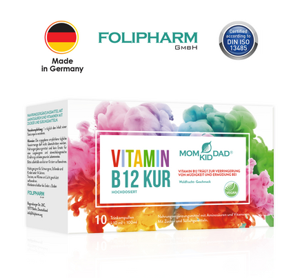 Sie sehen eine Packung Vitamin B12 Kur, hochdosiert, 10 x 10 Trinkampullen, Waldfruchtgeschmack, Produktbild: 02 Vitamin B12 Kur, hochdosiert, 10 x 10 Trinkampullen, Waldfruchtgeschmack, A-Nr.: 5795725 - 02