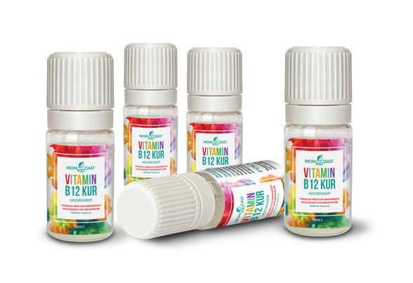 Sie sehen eine Packung Vitamin B12 Kur, hochdosiert, 10 x 10 Trinkampullen, Waldfruchtgeschmack, Produktbild: 03 Vitamin B12 Kur, hochdosiert, 10 x 10 Trinkampullen, Waldfruchtgeschmack, A-Nr.: 5795725 - 03