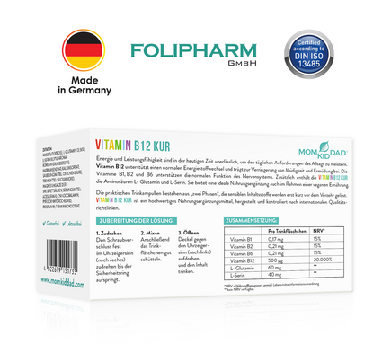 Sie sehen eine Packung Vitamin B12 Kur, hochdosiert, 10 x 10 Trinkampullen, Waldfruchtgeschmack, Produktbild: 04 Vitamin B12 Kur, hochdosiert, 10 x 10 Trinkampullen, Waldfruchtgeschmack, A-Nr.: 5795725 - 04