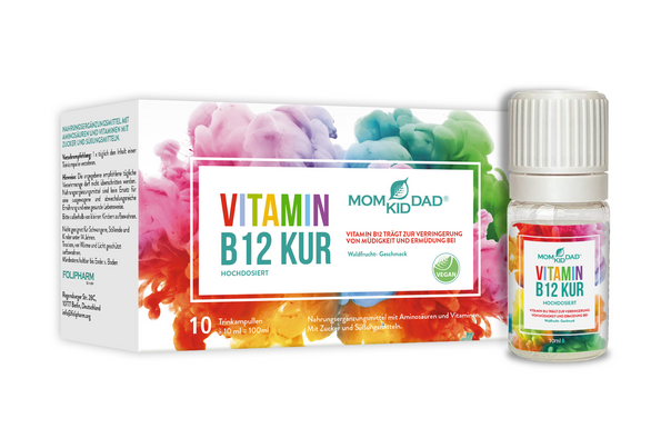 Sie sehen eine Packung Vitamin B12 Kur, hochdosiert, 10 x 10 Trinkampullen, Waldfruchtgeschmack, Produktbild: 06 Vitamin B12 Kur, hochdosiert, 10 x 10 Trinkampullen, Waldfruchtgeschmack, A-Nr.: 5795725 - 06