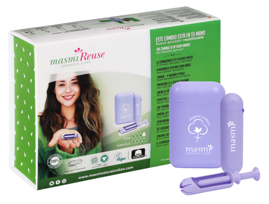 Bio Tampons mit Re-Use Applikator Super &amp; Super Plus MASMI, A-Nr.: 5713526 - 01