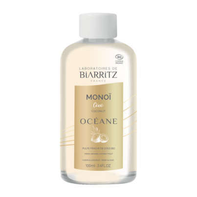 Sie sehen eine Packung Oceane Monoi Pflegeöl Kokosnuss Bio LDB, Produktbild: 01 Oceane Monoi Pflegeöl Kokosnuss Bio LDB, A-Nr.: 4832571 - 01