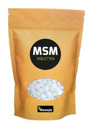 Sie sehen eine Packung Hanoju MSM Tabletten 750mg, Produktbild: 01 Hanoju MSM Tabletten 750mg, A-Nr.: 4854294 - 01