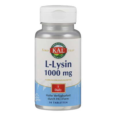 Sie sehen eine Packung Supplementa L-Lysin 1000mg Tabletten, Produktbild: 01 Supplementa L-Lysin 1000mg Tabletten, A-Nr.: 5395351 - 01