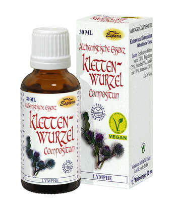 Sie sehen eine Packung Espara Klettenwurzel Compositum Alchemistische Essenz, Produktbild: 02 Espara Klettenwurzel Compositum Alchemistische Essenz, A-Nr.: 4298798 - 02