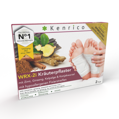 Sie sehen eine Packung WRX-2i Kräuterpflaster mit Zimt, Ginseng, Kelpalge und Konjakwurzel, Produktbild: 01 WRX-2i Kräuterpflaster mit Zimt, Ginseng, Kelpalge und Konjakwurzel, A-Nr.: 4831502 - 01