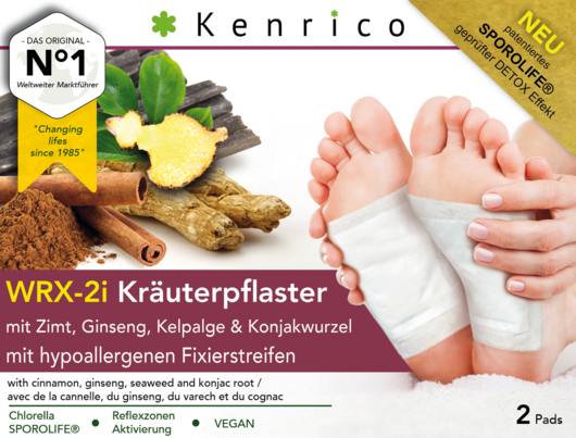 Sie sehen eine Packung WRX-2i Kräuterpflaster mit Zimt, Ginseng, Kelpalge und Konjakwurzel, Produktbild: 02 WRX-2i Kräuterpflaster mit Zimt, Ginseng, Kelpalge und Konjakwurzel, A-Nr.: 4831502 - 02
