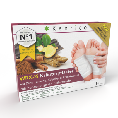 Sie sehen eine Packung WRX-2i Kräuterpflaster mit Zimt, Ginseng, Kelpalge und Konjakwurzel, Produktbild: 01 WRX-2i Kräuterpflaster mit Zimt, Ginseng, Kelpalge und Konjakwurzel, A-Nr.: 4108668 - 01