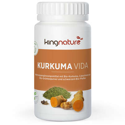 Sie sehen eine Packung Kingnature Kurkuma Vida, Produktbild: 01 Kingnature Kurkuma Vida, A-Nr.: 4596455 - 01