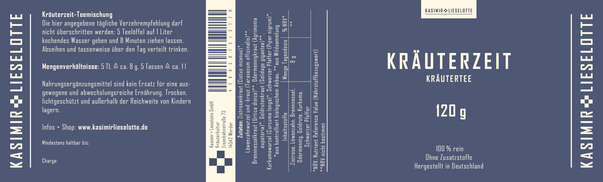 Sie sehen eine Packung Kasimir und Lieselotte - Kräuterzeit 120 g, Produktbild: 03 Kasimir und Lieselotte - Kräuterzeit 120 g, A-Nr.: 5176488 - 03