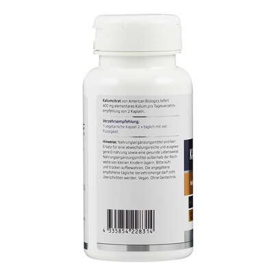 Sie sehen eine Packung Supplementa Kaliumcitrat Kapseln, Produktbild: 03 Supplementa Kaliumcitrat Kapseln, A-Nr.: 5596799 - 03